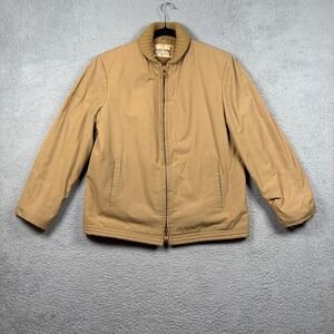 Vintage Zero King Tan Sherpa Lined Jacket Made in USA Wind Water‎ Repellent 40 L